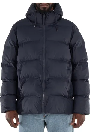 Rains Mens Navy Alta Puffer Jacket, Size Medium