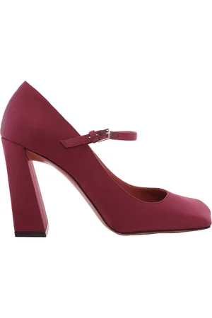 Amina Muaddi Charlotte Satin Mary Jane Pumps, Brand Size 35 ( US Size 5 )