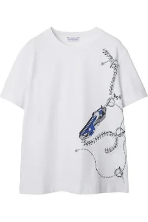 Burberry Knight-Printed Crewneck Cotton T-Shirt, Size Medium