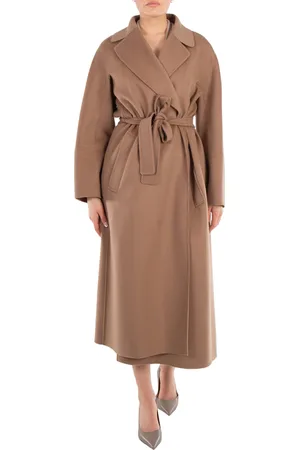 Max Mara Elisa Long Wool Coat in Camel, Brand Size 40 (US Size 6)