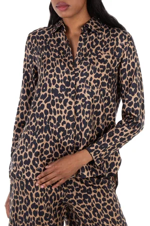 Max Mara Leopard Print Silk Shirt, Brand Size 42 ( US Size 8 )