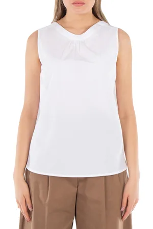 Max Mara Ofelia Sleeveless Poplin Top, Brand Size 38 ( US Size 4 )