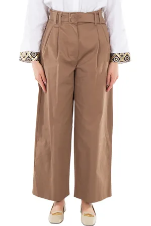 Max Mara Dina Wide-Fit Gabardine Trousers, Brand Size 40 ( US Size 6 )