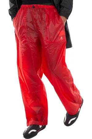 Rains Mens Red Norton Wide Leg Pants, Size Medium