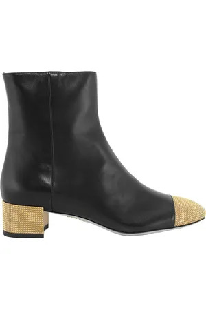 RENE CAOVILLA Bonnie 40 Leather Ankle Boots, Brand Size 37 ( US Size 7 )