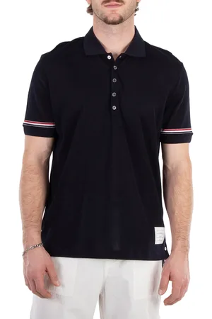 Thom Browne Short Sleeve Cotton Polo Shirt, Brand Size 1 (Small)