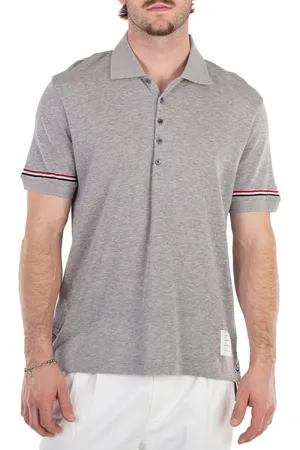 Thom Browne Short Sleeve Cotton Polo Shirt, Brand Size 0 (X-Small)