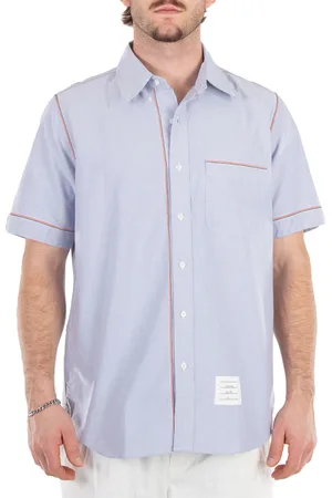 Thom Browne Mens Blue Oxford Short Sleeve Shirt, Brand Size 1 (Small)