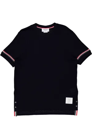 Thom Browne Lightweight Striped Cuff Cotton T-Shirt, Brand Size 2 (Medium)