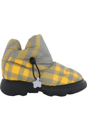 Burberry Check Drawstring Pillow Padded Snow Boots, Brand Size 37.5 ( US Size 7.5 )