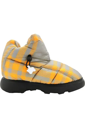 Burberry Check Drawstring Pillow Padded Ankle Boots, Brand Size 43.5 ( US Size 10.5 )