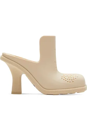 Burberry Highland Equestrian Knight Square-Toe Mules, Brand Size 37 ( US Size 7 )