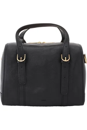 Fossil Black Leather Carlie Satchel