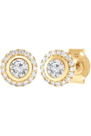 Brilliant 9KT Yellow Gold 0.41 Carat Lab Grown Diamond Stud Earrings for Women