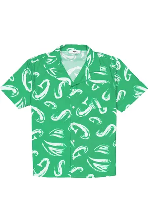 Msgm Kids Logo-Print Poplin Shirt, Size 10Y
