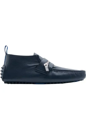 Burberry Motor High Zipped Leather Loafer, Brand Size 42 (US Size 9)