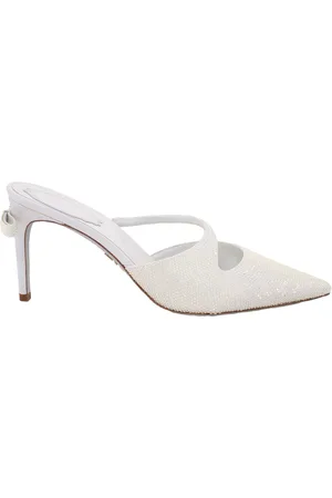 RENE CAOVILLA Crystal-Embellished Satin Mules, Brand Size 37 ( US Size 7 )