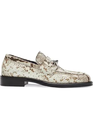 Burberry Barbed Python-Print Loafers, Brand Size 41 ( US Size 8 )