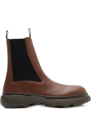 Burberry Creeper Leather Chelsea Boots, Brand Size 42 (US Size 9)