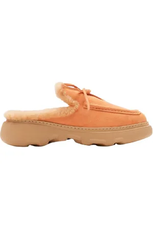 Burberry Suede And Shearling Stony Mules, Brand Size 37 ( US Size 7 )