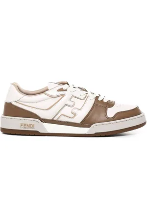 Fendi Leather Low-Top Match Sneakers, Brand Size 6 ( US Size 7 )