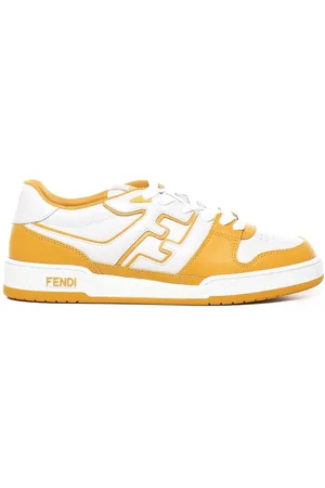Fendi Leather Low-Top Match Sneakers, Brand Size 7 ( US Size 8 )