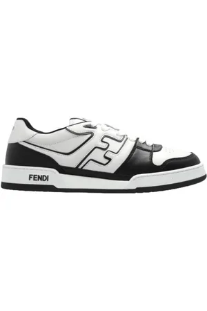 Fendi Leather Low-Top Match Sneakers, Brand Size 6 ( US Size 7 )