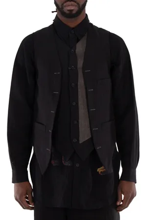 YOHJI YAMAMOTO Pour Homme Double Switching Vest, Brand Size 2 (Medium)