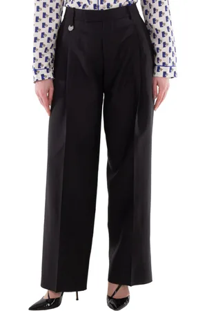 Burberry Wool Silk Pleated Tailored Trousers, Brand Size 4 ( US Size 2 )