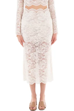 Paco rabanne Paco Scalloped Edges Lace Midi-Skirt, Brand Size 34 (US Size 2)