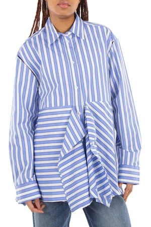 J.W.Anderson Peplum Drape Striped Shirt, Brand Size 8 (US Size 4)