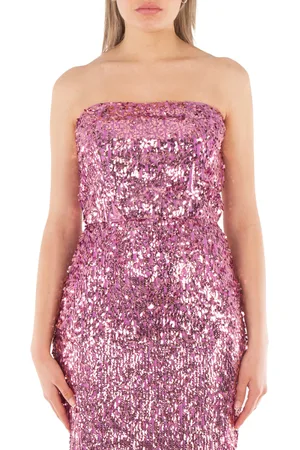 ROTATE Ladies Pink Sequin Crop Top, Brand Size 38 (US Size 4)