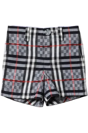 Burberry Boys Dizzy Pale Blue Check Checkerboard Tailored Shorts, Size 6M