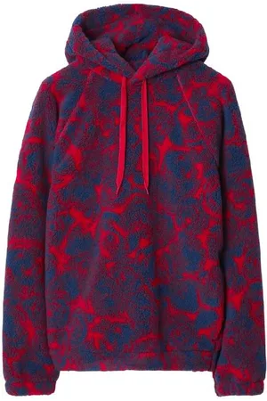 Burberry Abstract Rose Print Fleece Hoodie, Size Small