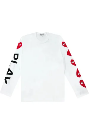 Cdg Play Logo-Print Cotton T-Shirt, Size Small