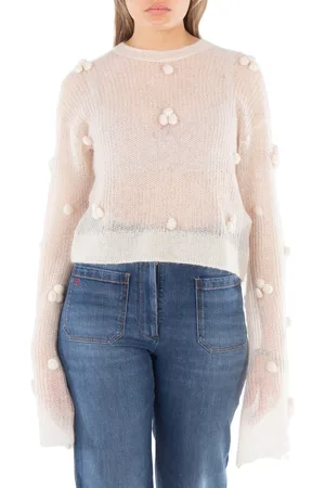 ROTATE Ladies Egret Light Knit LS Sweater, Brand Size 40 (US Size 6)