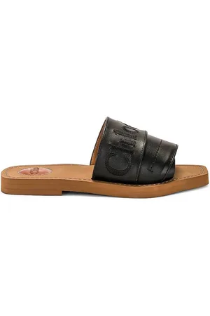 Chloé Chole Woody Leather Flat Mules, Brand Size 36 ( US Size 6 )