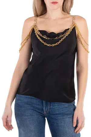 Paco rabanne Ladies Black Top Embellished With 