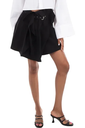 J.W.Anderson Asymmetric Draped Wool Mid-Rise Mini Skirt, Brand Size 8 (Small)