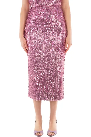 ROTATE Ladies Pink Sequin Pencil Skirt, Brand Size 34 (US Size 0 )