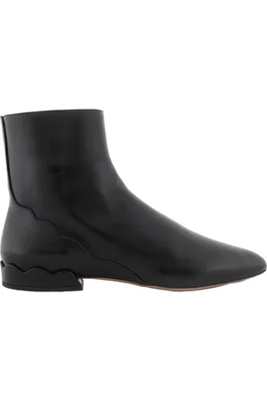 Chloé Laurena Leather Ankle Boots, Brand Size 37 ( US Size 7 )