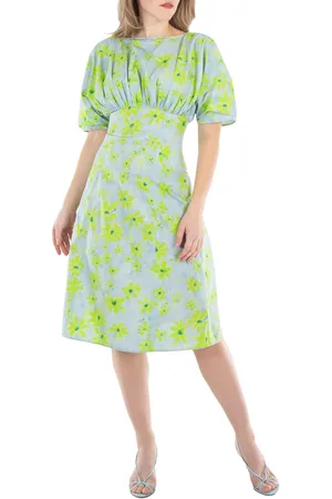Marni Gathered Poplin Midi Dress, Brand Size 42 ( US Size 10 )