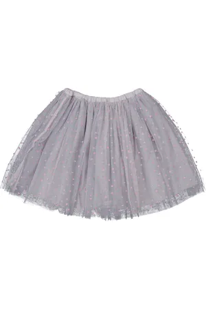 BONTON Kids Tutu Tulle Skirt In Grey, Size 6Y