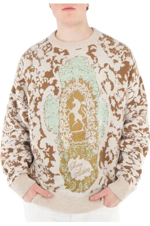 Acne Studios Intarsia-Knit Jacquard Sweater, Size Large