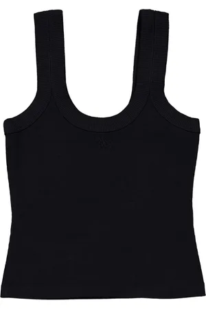 Alexander Wang Embossed-Logo Tank Top, Size Medium