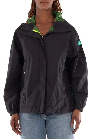 save the duck Ladies Black Suki Hooded Raincoat, Brand Size 0 (X-Small)