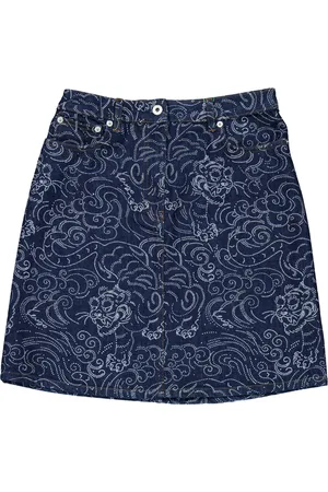 Kenzo All-Over Print Denim Skirts, Size 27