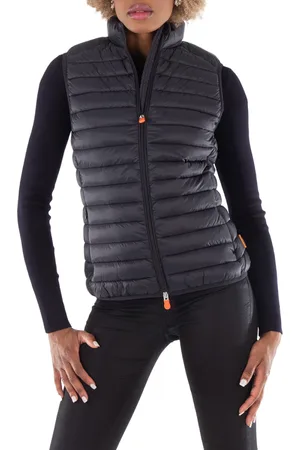 save the duck Ladies Black Charlotte Quilted Vest, Brand Size 0 (X-Small)