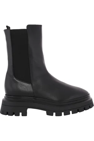 Stuart Weitzman Black Leather Bedford Bootie, Brand Size 36 ( US Size 5.5 )