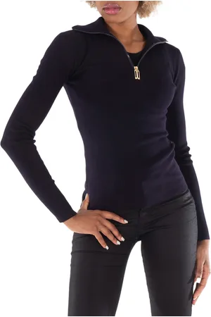 Victoria Beckham Half Zip High Neck Sweater, Size X-Small
